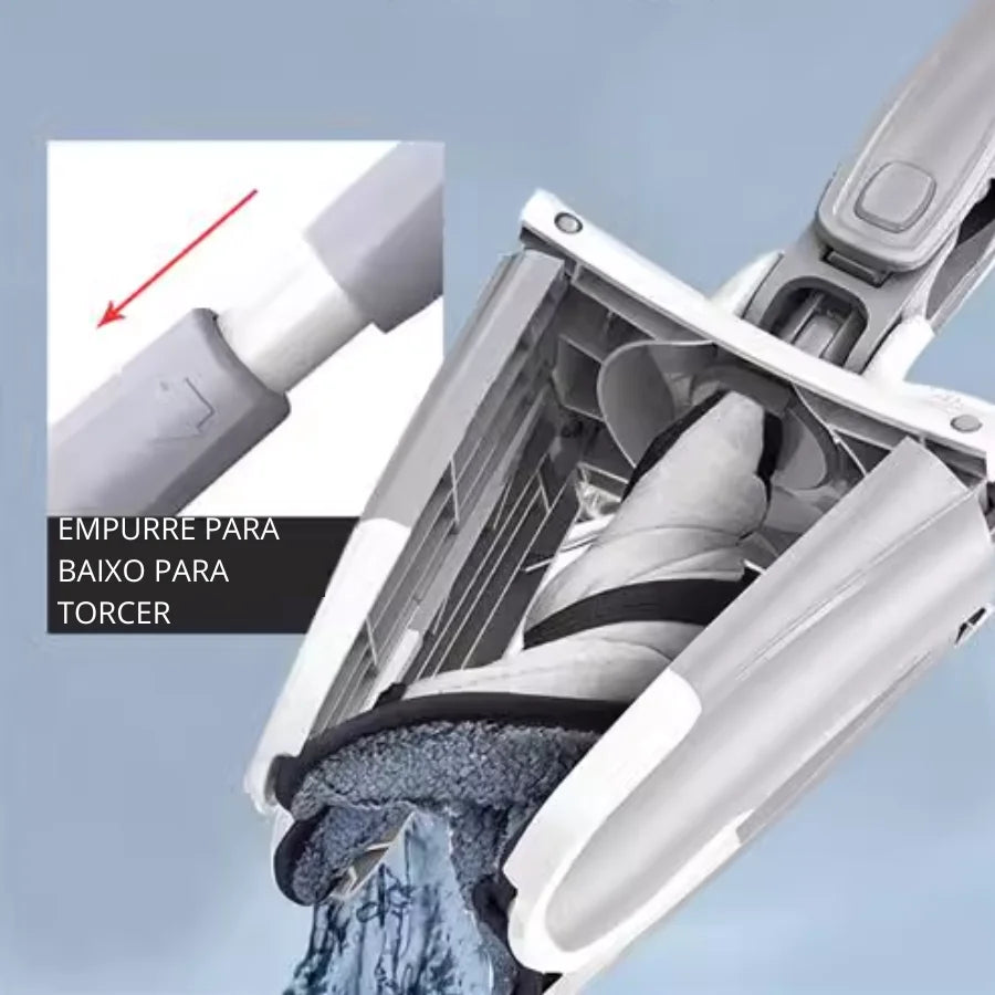 Mop em X Esfregão de Microfibra para Limpeza Ajustável 360°