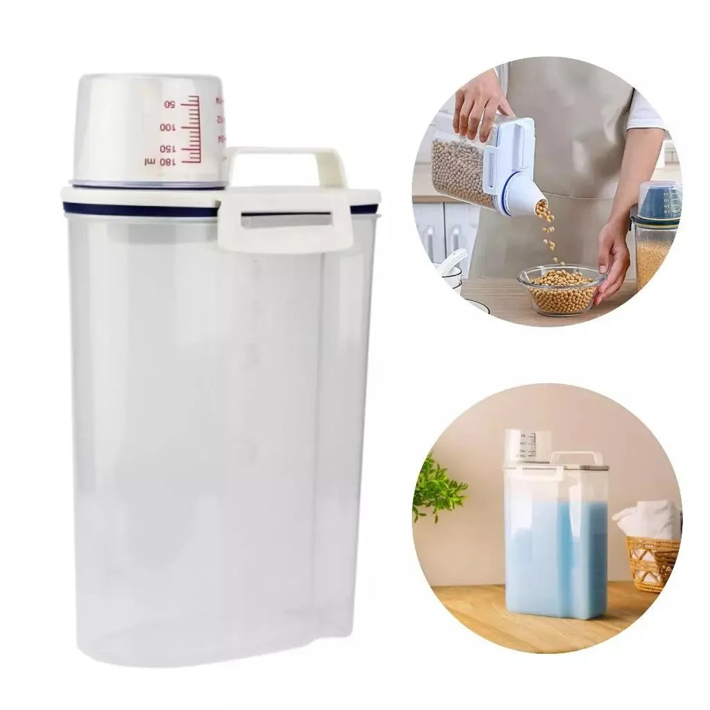 Pote Hermético C/ Medidor de Copo Bico Dosador 2L