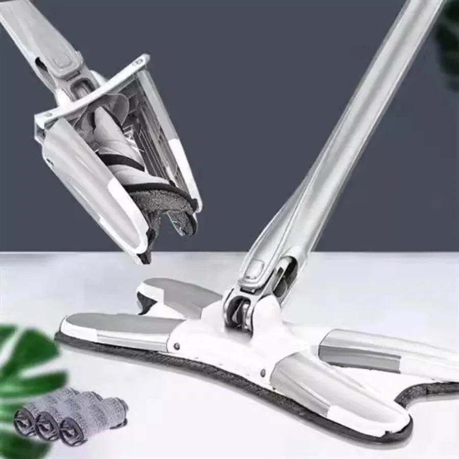 Mop em X Esfregão de Microfibra para Limpeza Ajustável 360°