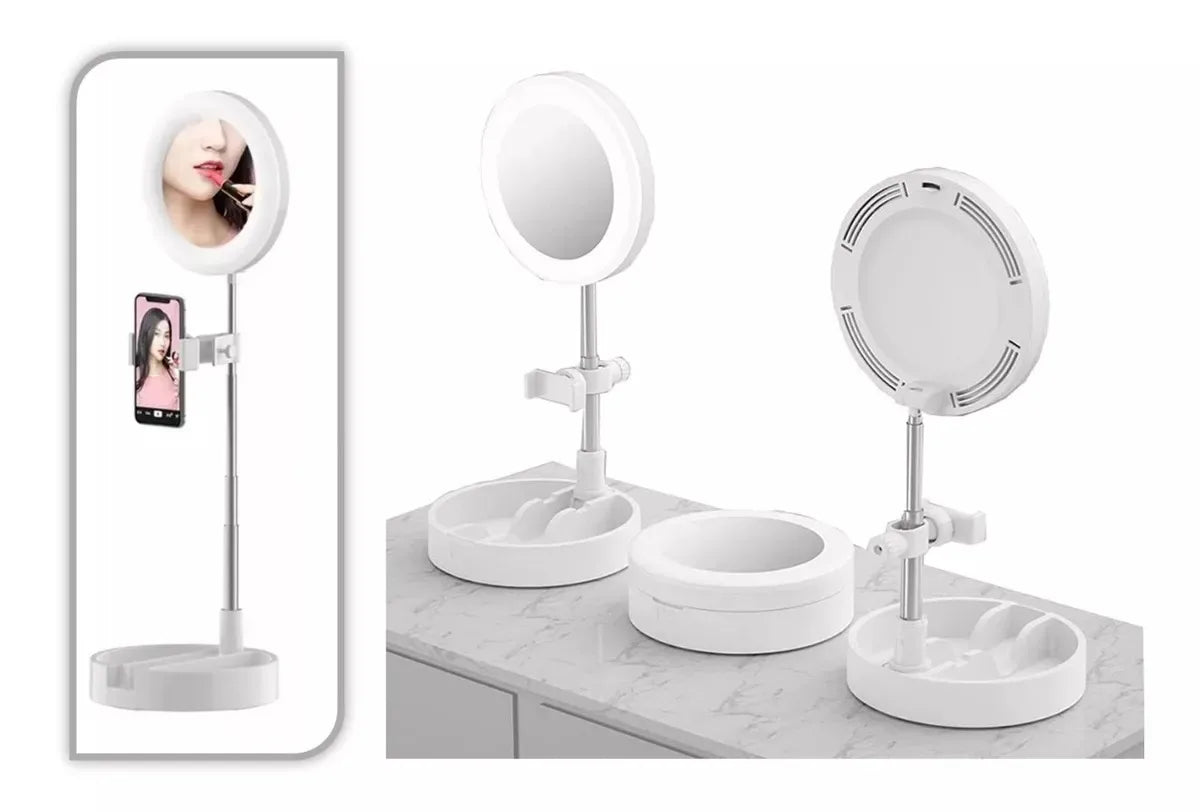 Suporte Para Celular Com Ringlight e Base De Apoio