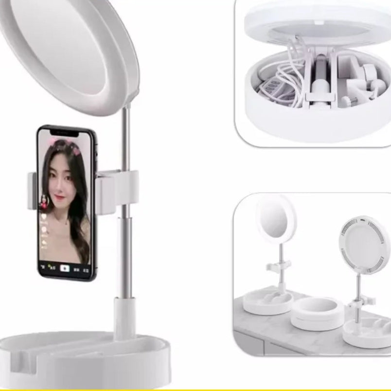 Suporte Para Celular Com Ringlight e Base De Apoio