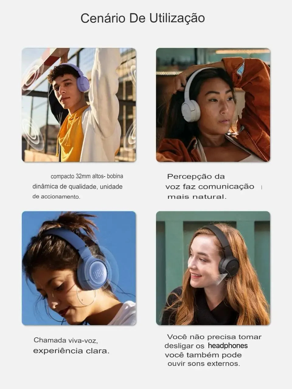 Fones De Ouvido S/ Fio Bluetooth C/ Microfone